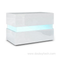 Glossy Bedside Nightstand with LED light